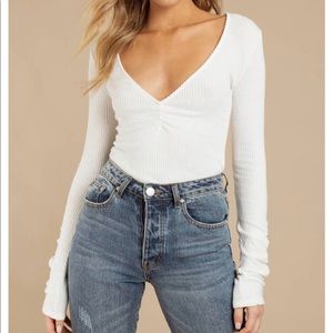 FREE PEOPLE- Long sleeve ribbed bodysuit, Medium